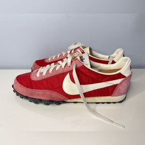 RARE Nike Waffle Racer J Crew Size 10 Shoes 316658-600 Red White